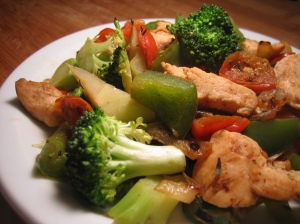 savory chicken & vegetable sautee low fat recipe